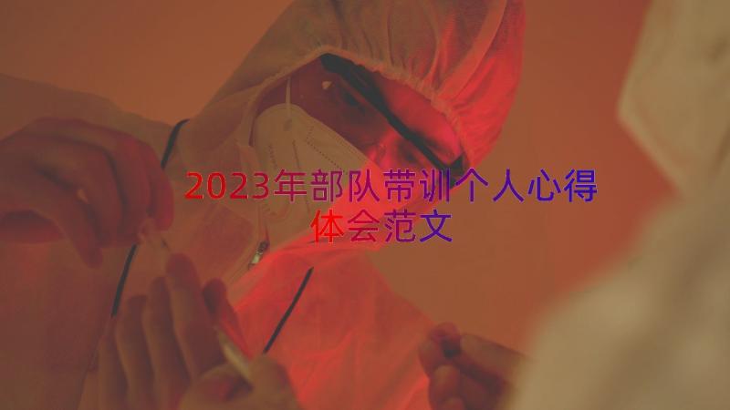 2023年部队带训个人心得体会范文（14篇）