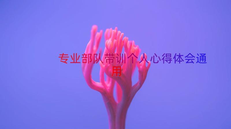 专业部队带训个人心得体会（通用14篇）