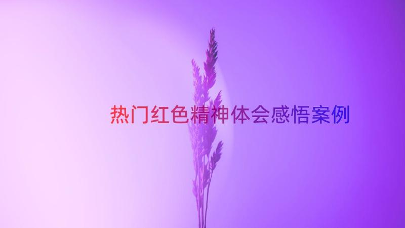 热门红色精神体会感悟（案例14篇）