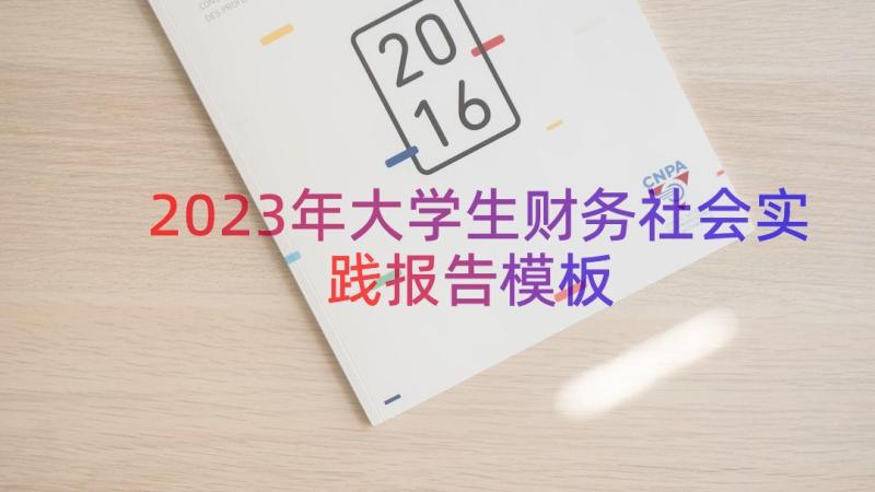 2023年大学生财务社会实践报告（模板15篇）