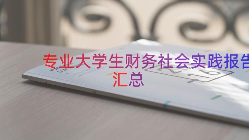 专业大学生财务社会实践报告（汇总21篇）