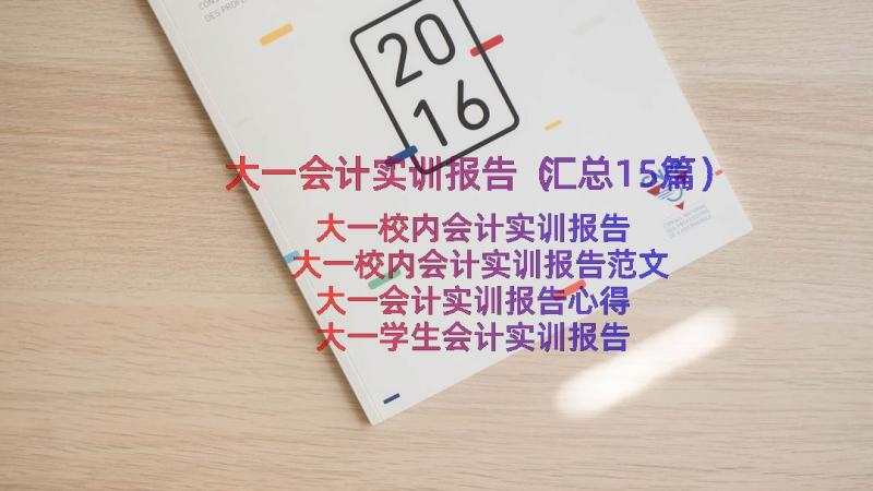 大一会计实训报告（汇总15篇）