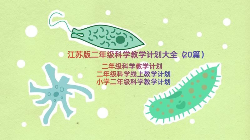 江苏版二年级科学教学计划大全（20篇）