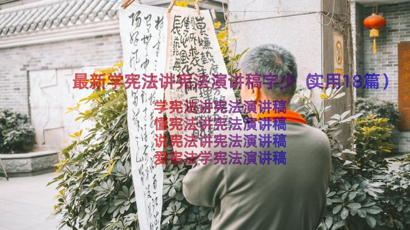 最新学宪法讲宪法演讲稿字少（实用18篇）