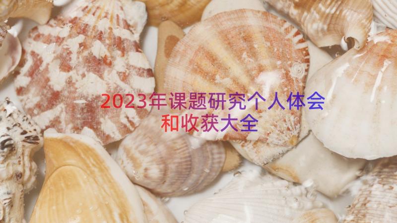 2023年课题研究个人体会和收获大全（15篇）