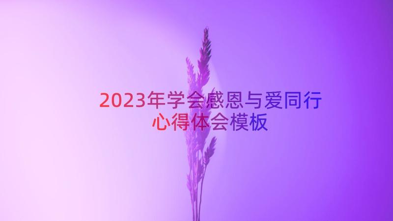 2023年学会感恩与爱同行心得体会（模板16篇）