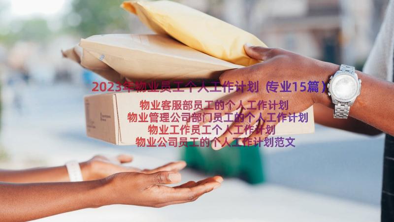 2023年物业员工个人工作计划（专业15篇）