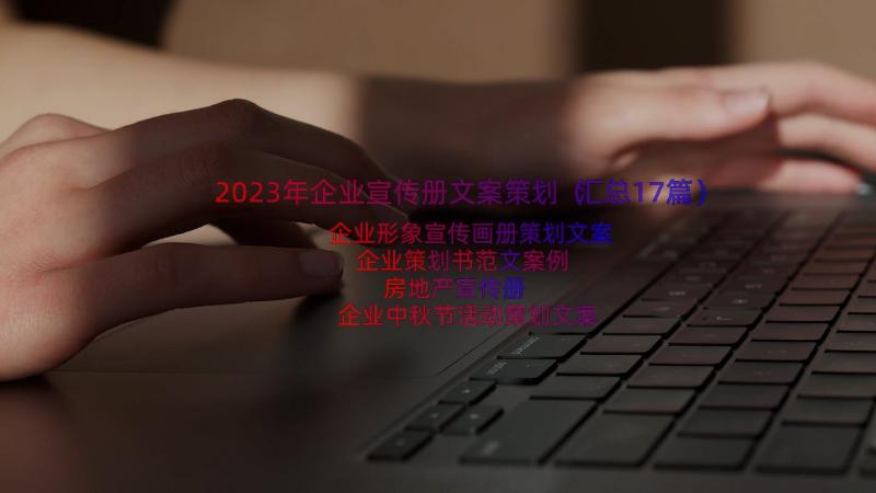 2023年企业宣传册文案策划（汇总17篇）