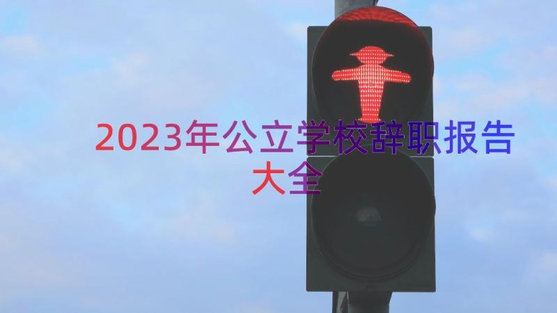 2023年公立学校辞职报告大全（15篇）