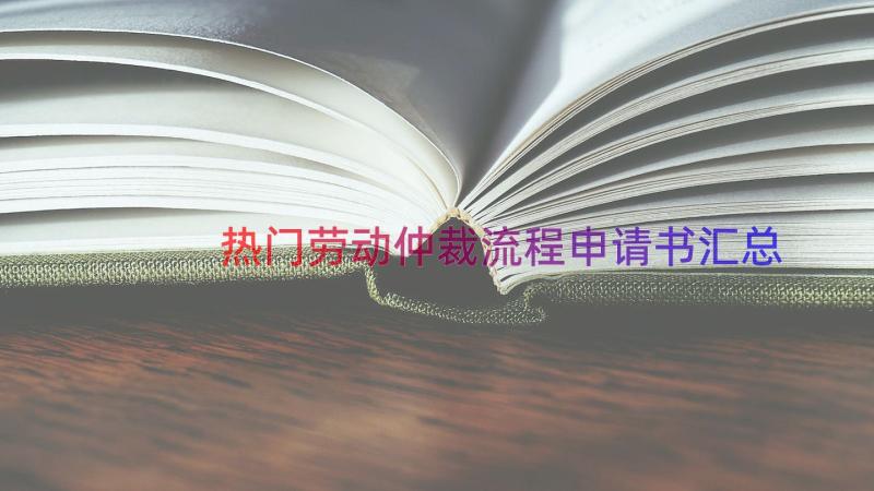 热门劳动仲裁流程申请书（汇总15篇）