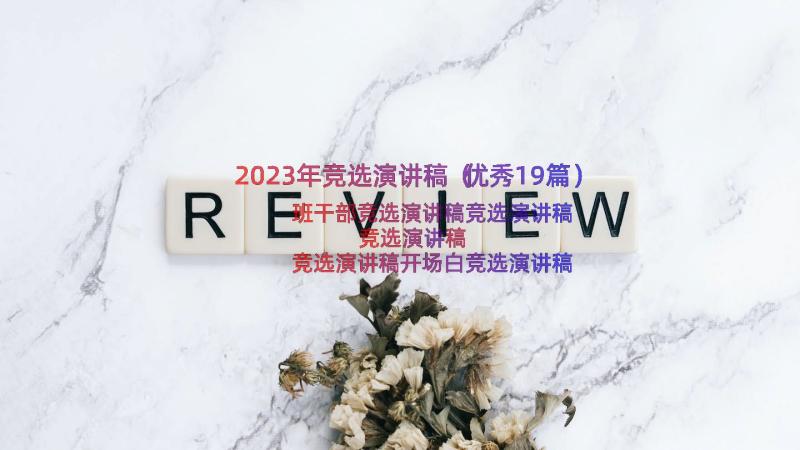 2023年竞选演讲稿（优秀19篇）