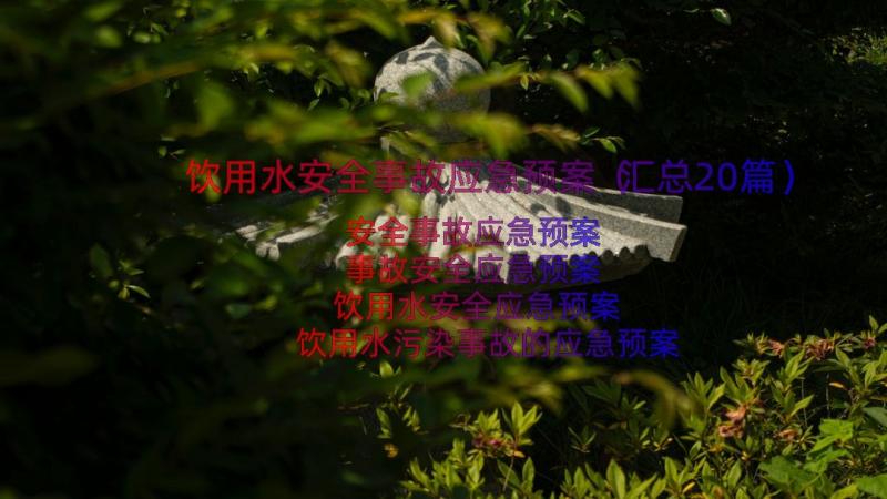 饮用水安全事故应急预案（汇总20篇）