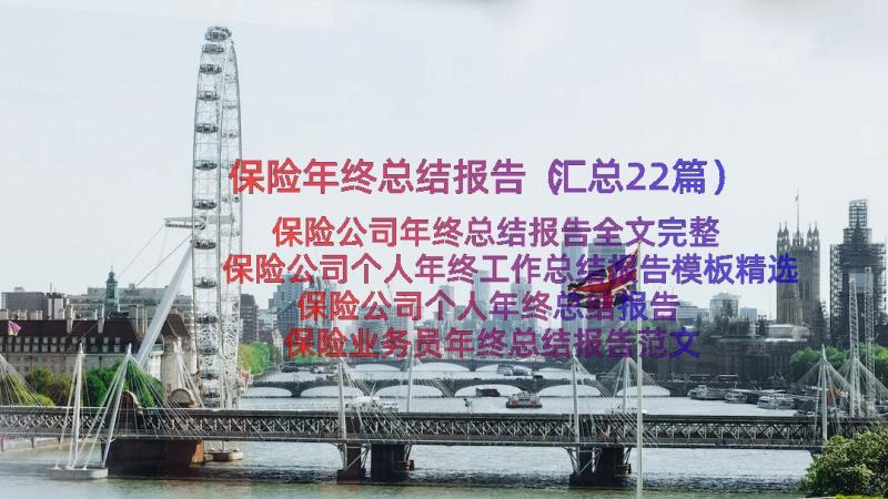 保险年终总结报告（汇总22篇）