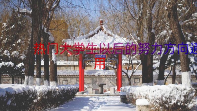 热门大学生以后的努力方向（通用16篇）