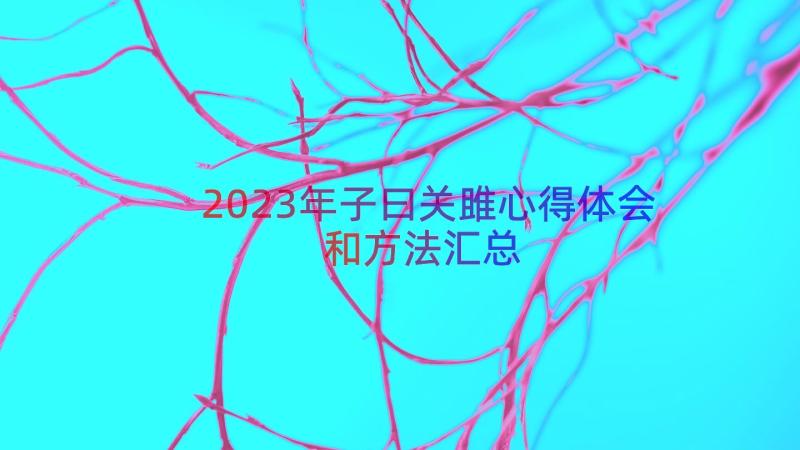 2023年子曰关雎心得体会和方法（汇总17篇）