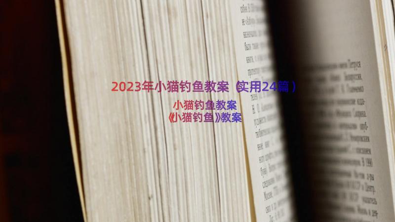 2023年小猫钓鱼教案（实用24篇）