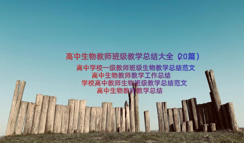 高中生物教师班级教学总结大全（20篇）