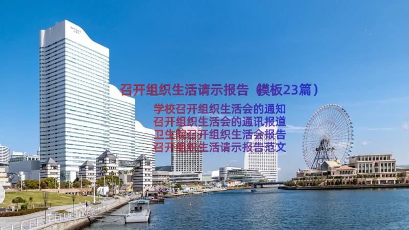 召开组织生活请示报告（模板23篇）