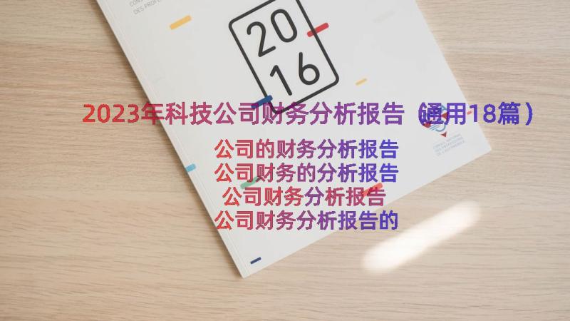 2023年科技公司财务分析报告（通用18篇）