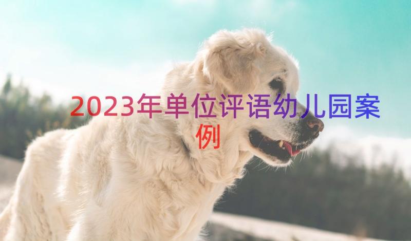 2023年单位评语幼儿园（案例14篇）