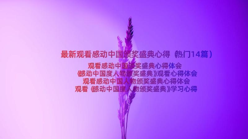 最新观看感动中国颁奖盛典心得（热门14篇）