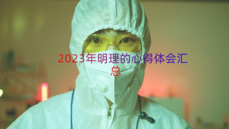 2023年明理的心得体会（汇总15篇）