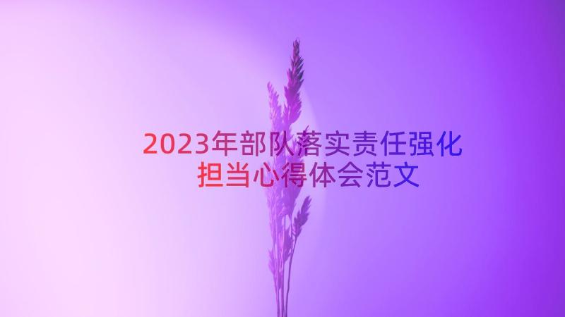 2023年部队落实责任强化担当心得体会范文（17篇）