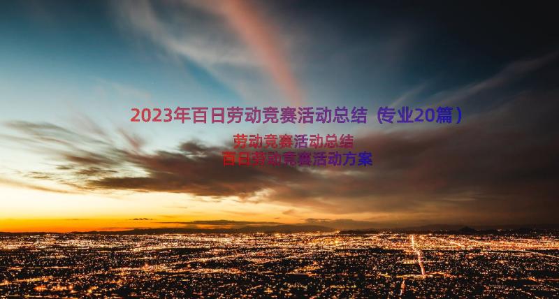 2023年百日劳动竞赛活动总结（专业20篇）