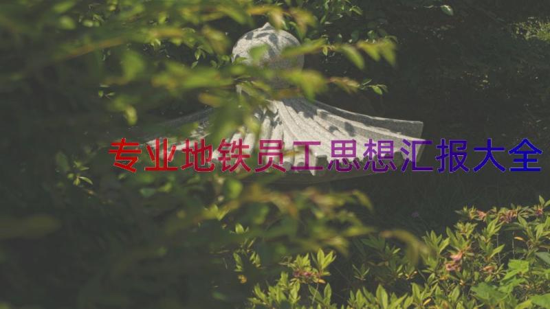 专业地铁员工思想汇报大全（17篇）