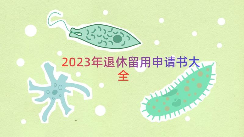 2023年退休留用申请书大全（15篇）