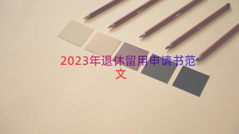 2023年退休留用申请书范文（17篇）