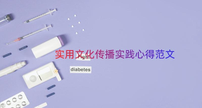 实用文化传播实践心得范文（15篇）