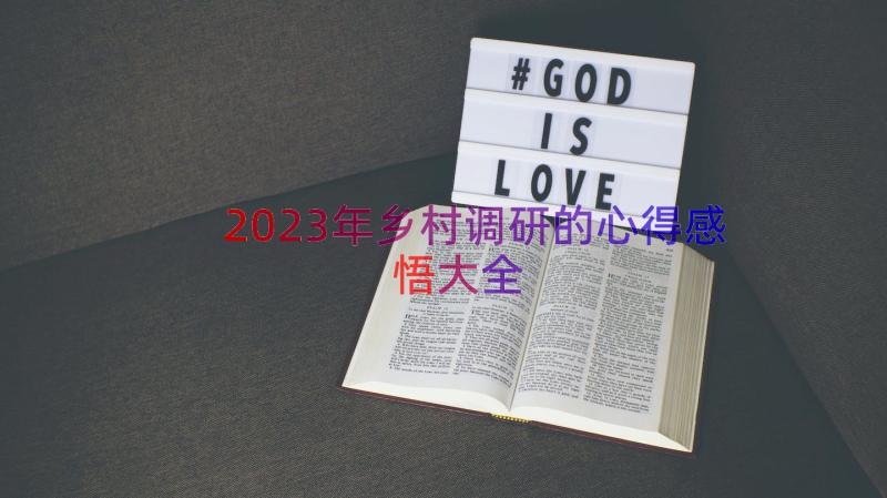 2023年乡村调研的心得感悟大全（15篇）