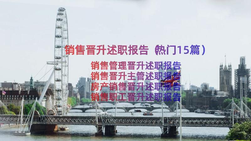 销售晋升述职报告（热门15篇）