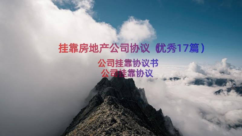 挂靠房地产公司协议（优秀17篇）