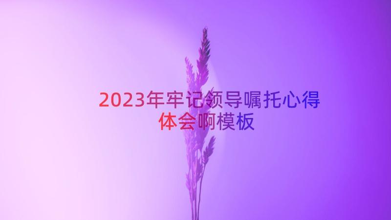 2023年牢记领导嘱托心得体会啊（模板14篇）