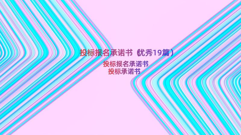 投标报名承诺书（优秀19篇）