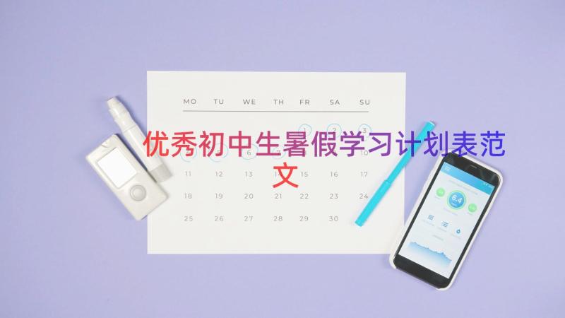 优秀初中生暑假学习计划表范文（18篇）