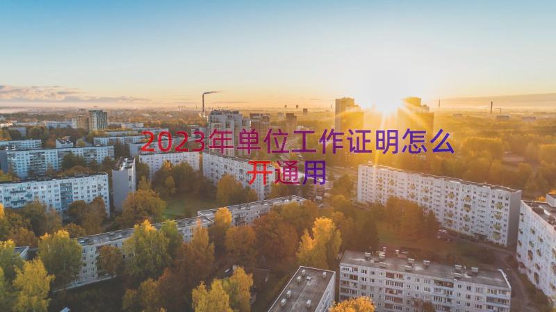 2023年单位工作证明怎么开（通用16篇）