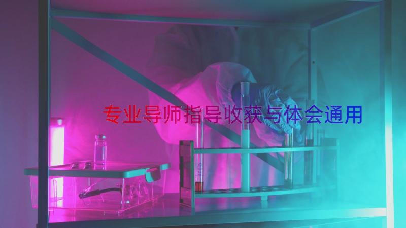 专业导师指导收获与体会（通用14篇）