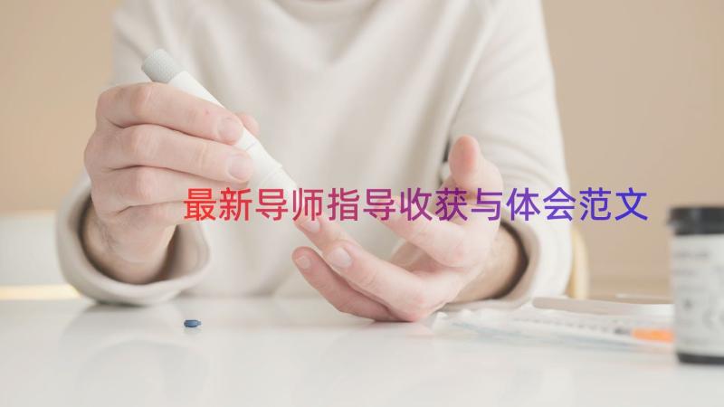 最新导师指导收获与体会范文（13篇）