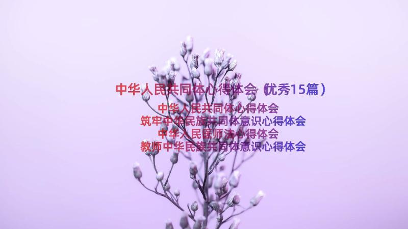 中华人民共同体心得体会（优秀15篇）