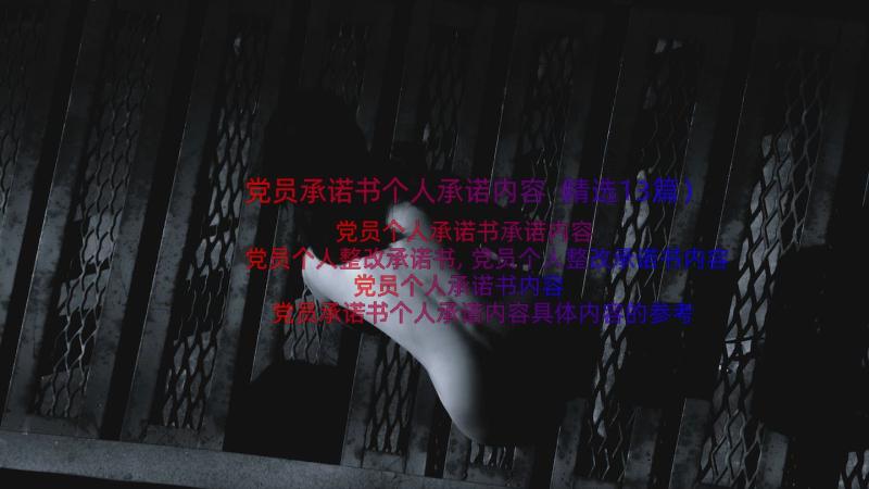 党员承诺书个人承诺内容（精选13篇）