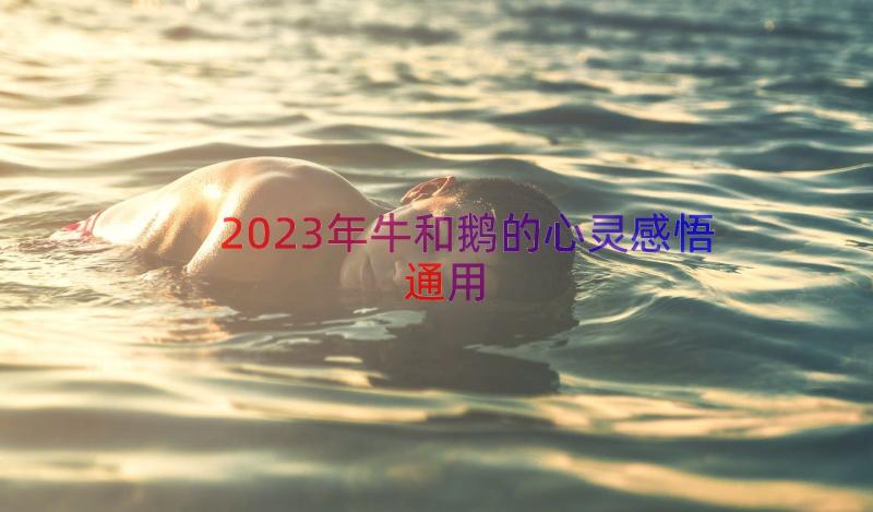 2023年牛和鹅的心灵感悟（通用16篇）