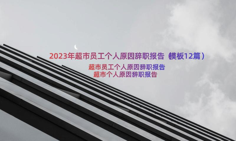 2023年超市员工个人原因辞职报告（模板12篇）