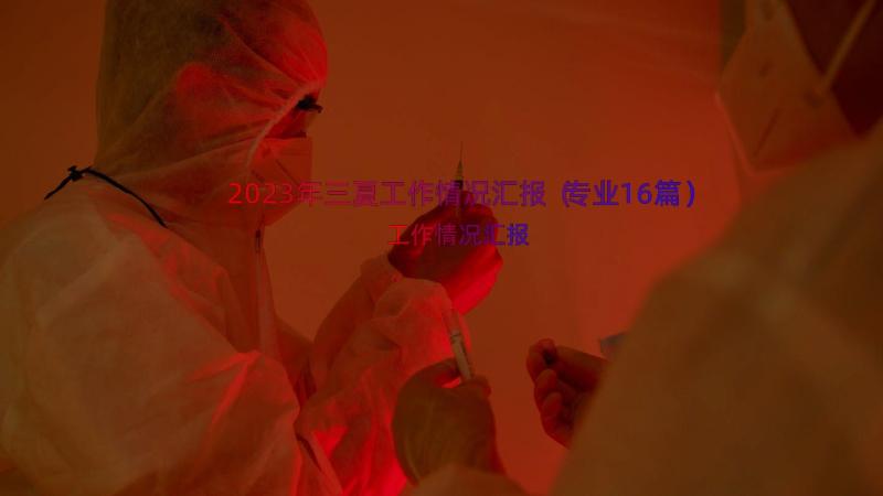 2023年三夏工作情况汇报（专业16篇）