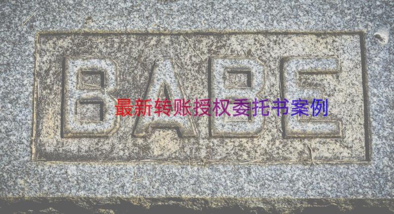 最新转账授权委托书（案例14篇）