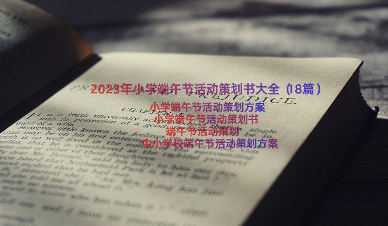 2023年小学端午节活动策划书大全（18篇）