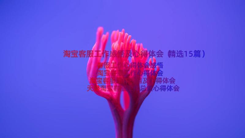 淘宝客服工作感悟及心得体会（精选15篇）