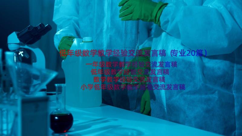 低年级数学教学经验交流发言稿（专业20篇）